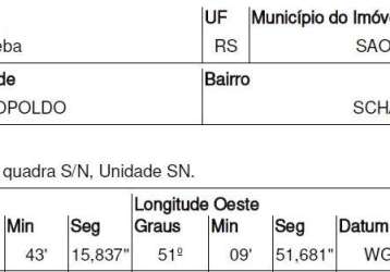 Oportunidade única em sao leopoldo - rs | tipo: terreno | negociação: leilão  | situação: imóvel