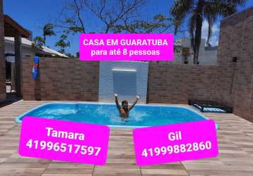 Casa com piscina  guaratuba à 800 mts da praia próx. café curaçao  e hotel santa paula