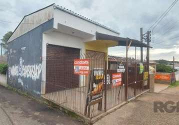 Imóvel de esquina, localizado no bairro campo novo. terreno com duas lojas de frente para av. cristiano kraemer, ambas alugadas, medindo 24m2 cada uma. na sequência segue edificação de uma casa térrea