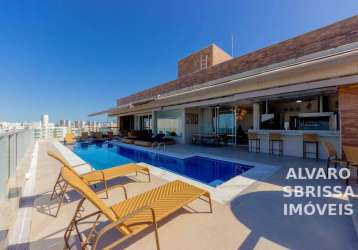 Apartamento cobertura penthouse pé na areia, 9 suites, 9 vagas cobertas, 696m², riviera de são lourenço em bertioga sp.