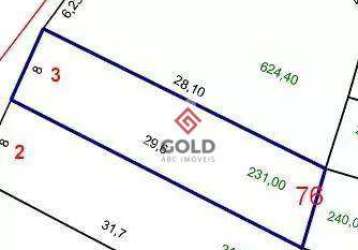 Terreno à venda, 250 m² por r$ 390.000,00 - utinga - santo andré/sp