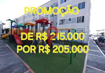 Apartamento lindo e ensolarado, 2 quartos, 1 vaga, no parque coral em sao jose dos pinhais