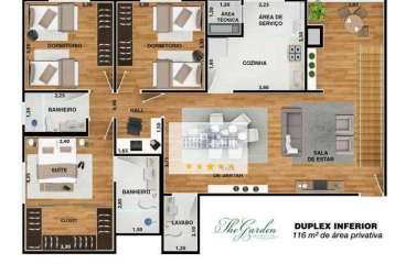 Apartamento duplex com 3 dormitórios à venda, 223 m² por r$ 530.000,00 - concórdia ii - araçatuba/sp