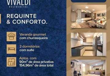 Apartamento com 2 dormitórios à venda, 89 m² por r$ 460.000 - são joaquim - araçatuba/sp