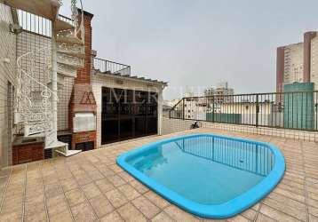 Cobertura com piscina, 3 quartos (3 suítes) à venda, 193 m² por r$ 900.000 - enseada - guarujá/sp - imobiliária mercuri