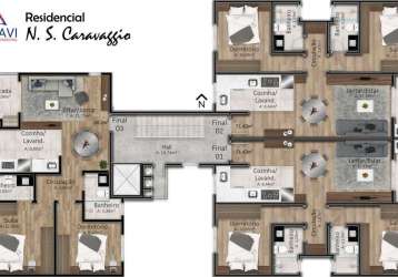 Apartamento com 2 quartos à venda no santa catarina, caxias do sul , 68 m2 por r$ 370.000