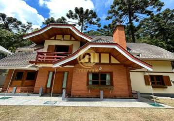 Casa para locação e venda campos do jordão 5 suítes 1.116m2 terreno jardim manancial, a 3 km do bairro do capivari