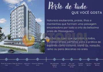 Apartamento com 2 dormitórios à venda, 71 m² por r$ 355.000,00 - massaguaçu - caraguatatuba/sp