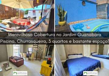 Cobertura 3 quartos à venda, 162 m² - jardim guanabara - rio de janeiro/rj