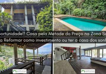 Oportunidade única! casa com potencial de valorização! para reformar e deixar do seu jeito! casa 4 quartos à venda em laranjeiras - rio de janeiro/rj