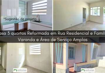 Casa 3 quartos à venda  com varanda, vaga, área de serviço - rio de janeiro/rj