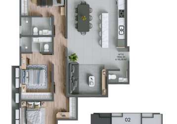 Venda | apartamento 3 suítes + 2 vagas