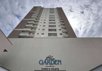 Apartamento no residencial blue garden com infraestrutura de lazer premium