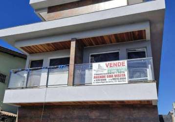 Casas sobrepostas novas com 2 dormitórios à venda, a partir de  r$ 430.000,00 - vila santa rosa - guarujá/sp