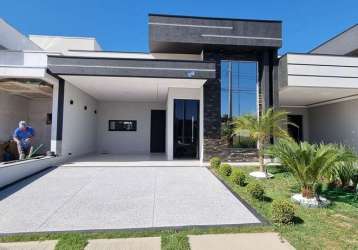 Casa térrea em indaiatuba, condomínio gran reserve com 3 suítes - 138 m²