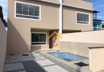 Linda casa com piscina com 4 dormitórios à venda, 155 m² por r$ 720.000 - recreio - rio das ostras/rj