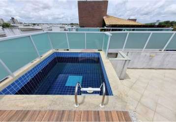 Apartamento de cobertura excelente à venda 3/4, 187m² suíte piscina, buraquinho, lauro de freitas/ba