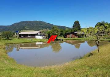 Sítio à venda com lago e árvores frutíferas em campo novo do sul em bom retiro