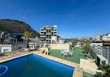 Cobertura duplex, com piscina e hidromassagem  à venda, 441 m² por r$ 6.900.000 - lagoa - rio de janeiro/rj