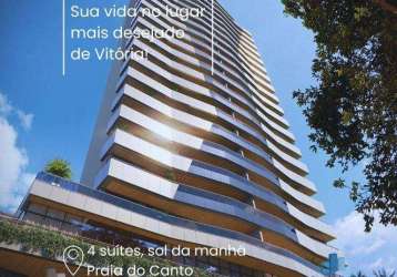 Apartamento com 4 dormitórios à venda, 138 m² por r$ 2.690.000,00 - praia do canto - vitória/es