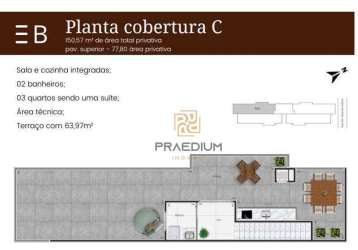 Cobertura com 3 dormitórios à venda, 97 m² por r$ 750.100 - são pedro - são josé dos pinhais/pr