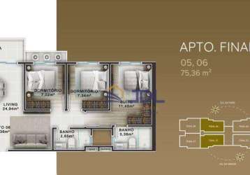 Apartamento à venda, 75 m² por r$ 890.000,00 - praia de armação do itapocorói - penha/sc