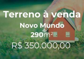 Terreno à venda, 290 m² por r$ 350.000,00 - novo mundo - uberlândia/mg