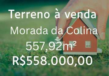 Terreno à venda, 557 m² - morada da colina - uberlândia/mg