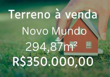 Terreno à venda, 294 m² por r$ 350.000,00 - novo mundo - uberlândia/mg