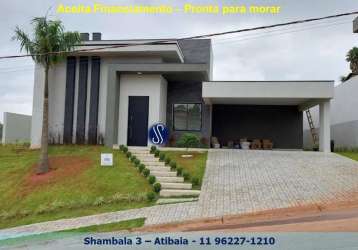 Casa em condomínio para venda em atibaia, condomínio residencial shamballa iii, 3 dormitórios, 3 suítes, 1 banheiro, 2 vagas