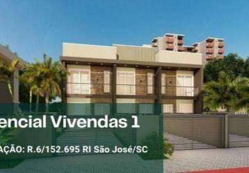 Sobrado à venda, 74 m² por r$ 440.000,00 - areias - são josé/sc