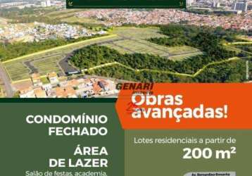 Terreno à venda, 200 m² por r$ 300.000 - condomínio park vista real - indaiatuba/sp