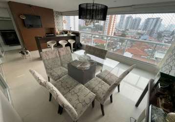 Lindo apartamento com 3 suítes, varanda goumrt com currasqueira a carvão - vereda tatuapé- sp