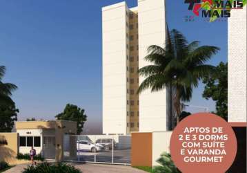 Acaiá 59,25m²,  3 dorms, com suíte, varanda gourmet, hortolândia