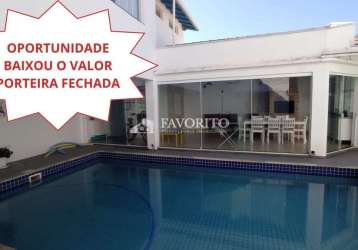 Casa térrea com piscina em atibaia porteira fechada