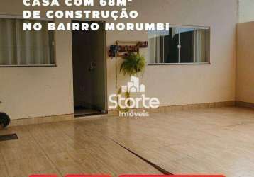 Casa 2/4, com 2 vagas, churrasqueira e fogão a lenha  por r$ 250.000 - morumbi - uberlândia/mg