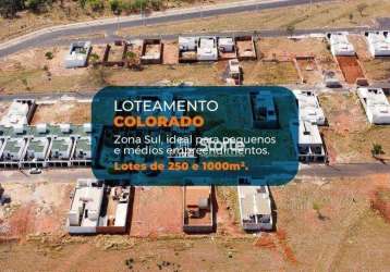 Terrenos à venda, 250m² e 1.000m² sendo a partir de r$ 172.500 - colorado - uberlândia/mg