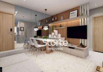 Apartamento com 2 dormitórios à venda, 56 m² por r$ 327.285,00 - brasil - uberlândia/mg