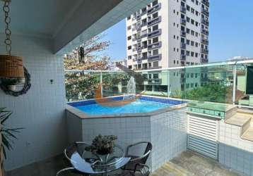 Sobreposta duplex mobiliada  com área gourmet e piscina no bairro aparecida- santos