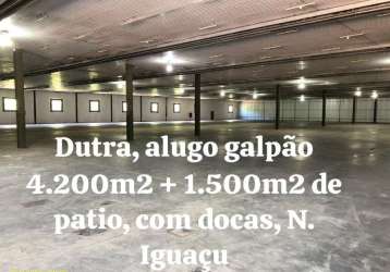 Barracão / galpão / depósito com 2 salas para alugar na rodovia presidente dutra, comendador soares, nova iguaçu por r$ 45.000