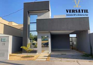 Casa para venda em cidade ocidental, residencial villa suiça, 3 dormitórios, 2 suítes, 5 banheiros, 2 vagas