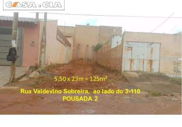 Terreno encaixado com 125m² no pousada ii