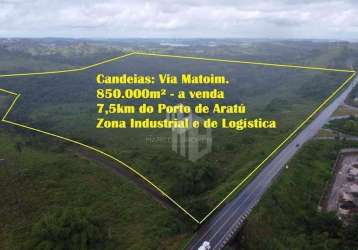 Terreno para industria ou logística em candeias. são 830.000m² em local nobre na área industrial da cidade.