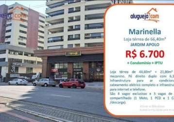 Loja para alugar, 66 m² por r$ 7.415,64/mês - jardim apolo - são josé dos campos/sp