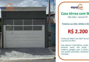 Casa para locação no são joão - jacareí/sp com 90m².