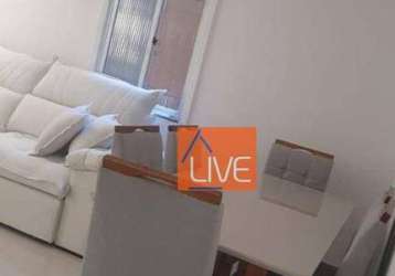 Live vende: excelente apartamento, 2 quartos, vista indevassável,2 vaga. 65m²