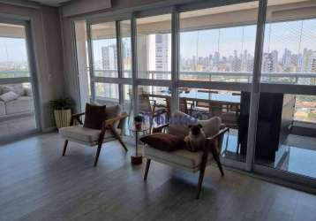 Apartamento varanda gourmet de 150m², 2 suítes e 3 vagas, mobiliado no condomínio aprica.