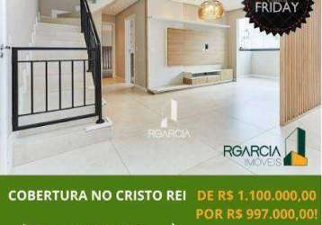 Cobertura com 3 dormitórios à venda, 164 m² por r$ 997.000,00 - cristo rei - curitiba/pr