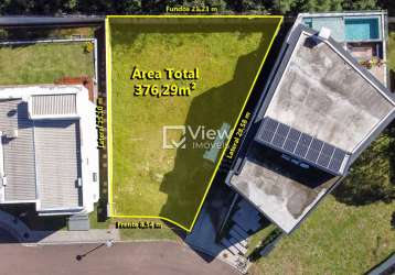 Terreno em condomínio fechado à venda na rua luiz zilli, 412, campo comprido, curitiba, 376 m2 por r$ 1.248.000