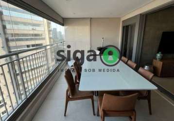 Apartamento mobiliado para alugar 3 quartos -2 vagas - 161m² em moema